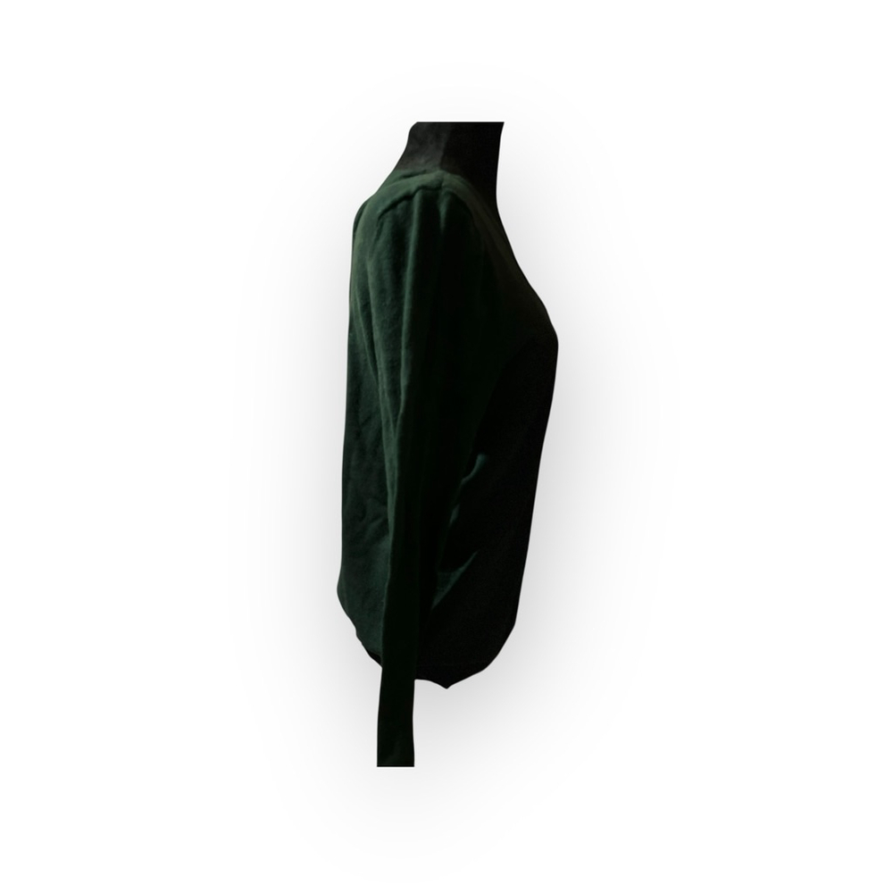 EUC Women's LOVE ELLIE Dark Green V-Neck Sweater with Criss-Cross Back, Size L - Picture 2 of 7